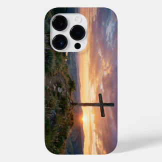 Christian Cross Hilltop Sunset iPhone Case Case-Mate iPhone 14 Proケース