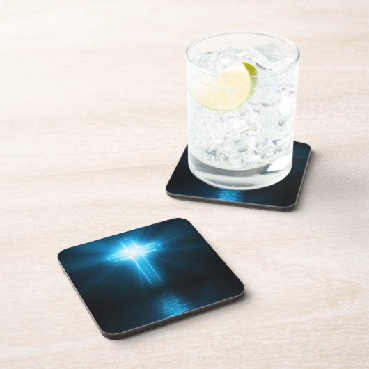 Christian Cross in Blue Light コースター (右側)