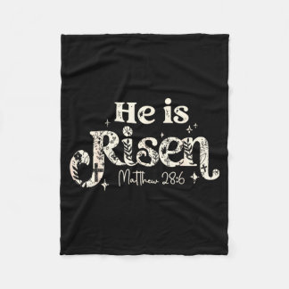 Christian Cross Jesus Happy Easter He Is Risen Mat フリースブランケット
