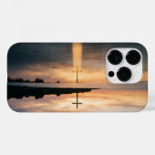 Christian Cross Sunset Reflection iPhone Case Case-Mate iPhoneケース (裏面 (横))