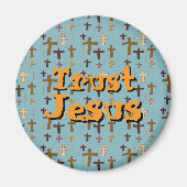 Christian Cross “Trust Jesus”  マグネット (正面)