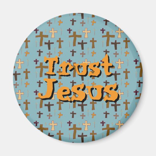Christian Cross “Trust Jesus”  マグネット (正面)