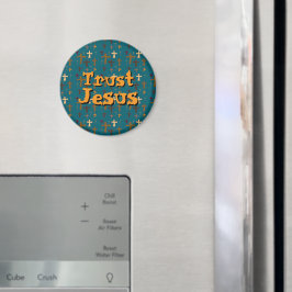 Christian Cross “Trust Jesus” Green Gold マグネット