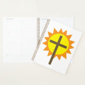 Christian Cross with Yellow Sun and Orange Rays プランナー手帳 (ディスプレー)