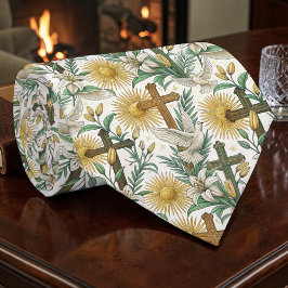 Christian Crosses with Doves Custom Necktie ネクタイ