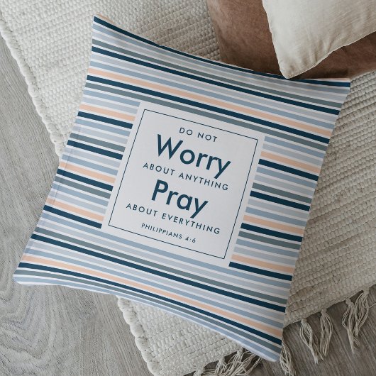 Christian Custom Name Do Not Worry Prayer for Him クッション