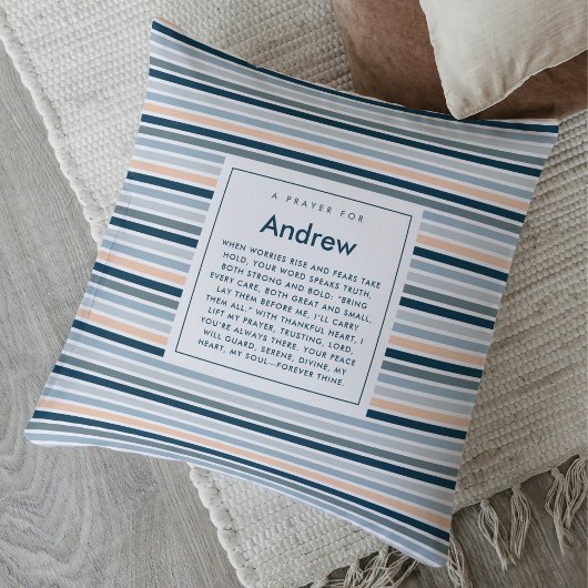 Christian Custom Name Do Not Worry Prayer for Him クッション