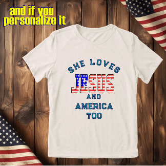 Christian custom template loves Jesus and America トライブレンドＴシャツ