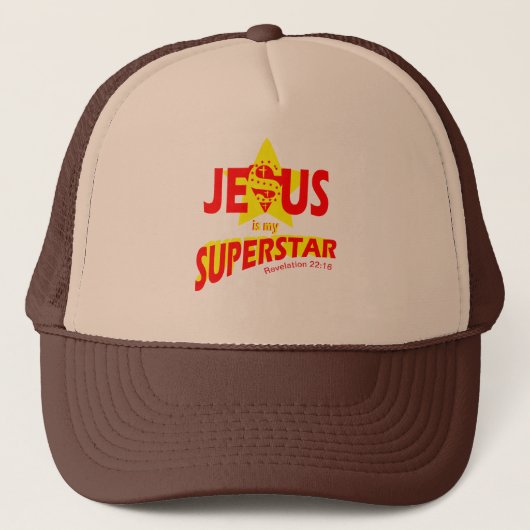 Christian Custom Trucker Cap Jesus is my Superstar キャップ (正面)