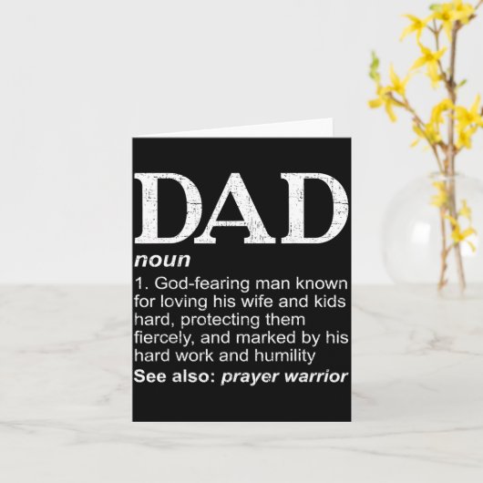 Christian Dad Definition Fathers Day Dad カード (黄色い花)