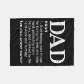 Christian Dad Definition Fathers Day Dad  フリースブランケット (正面(横))