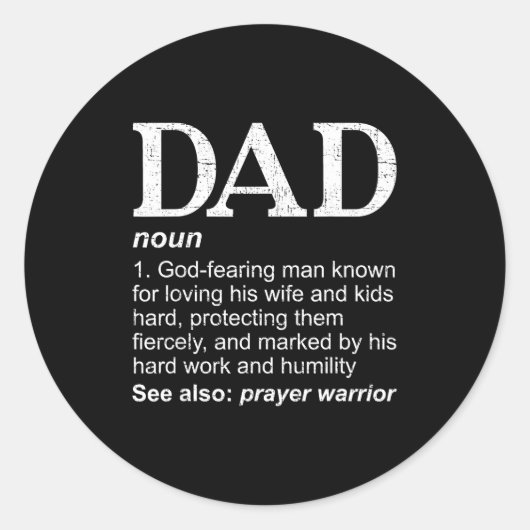 Christian Dad Definition Fathers Day Dad  ラウンドシール (正面)