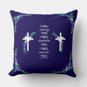Christian Decorative Pillow with Bible Verse Cross クッション (正面)