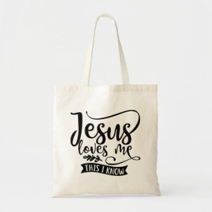 Christian Design Jesus Loves Me トートバッグ