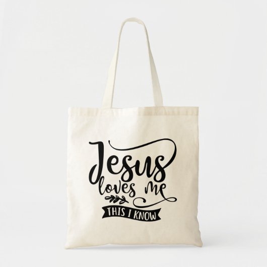 Christian Design Jesus Loves Me トートバッグ (正面)