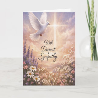 Christian Dove and Cross Sympathy Card カード