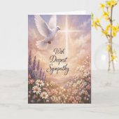 Christian Dove and Cross Sympathy Card カード (黄色い花)