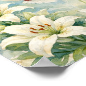 Christian Dove & Lily Watercolor ポスター (角)