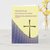 Christian Easter Card with empty gold cross カード (黄色い花)