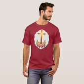 Christian Easter Cross with Flowers – camiseta Tシャツ (正面フル)