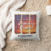 Christian Easter JESUS IS RISEN Custom Glitter クッション (ブランケット)