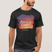 Christian Easter JESUS IS RISEN Sunset  Tシャツ (正面)
