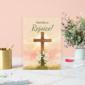Christian Easter Rejoice Personalized Name Gift アクリルサイン (ウェディング)