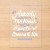 Christian Encouragement Quote – Anxiety & Kindness アクリル招待状 (正面)