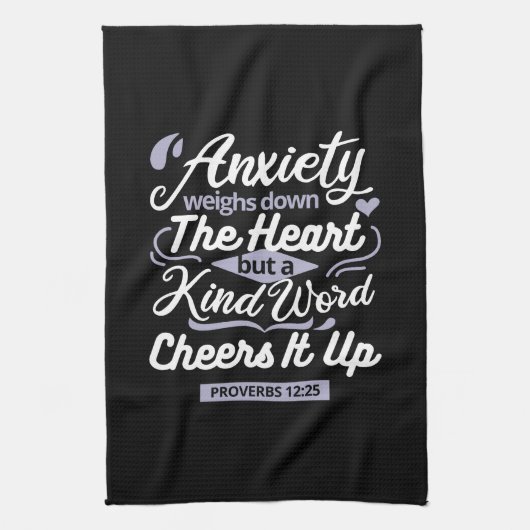 Christian Encouragement Quote – Anxiety & Kindness キッチンタオル (縦)
