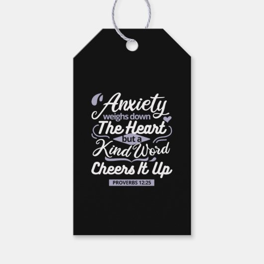 Christian Encouragement Quote – Anxiety & Kindness ギフトタグ (正面)
