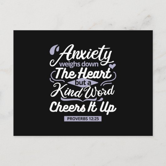 Christian Encouragement Quote – Anxiety & Kindness シーズンポストカード (正面)
