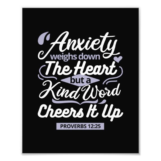 Christian Encouragement Quote – Anxiety & Kindness フォトプリント (正面)
