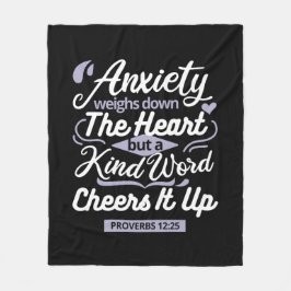 Christian Encouragement Quote – Anxiety & Kindness フリースブランケット