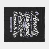 Christian Encouragement Quote – Anxiety & Kindness フリースブランケット (正面(横))