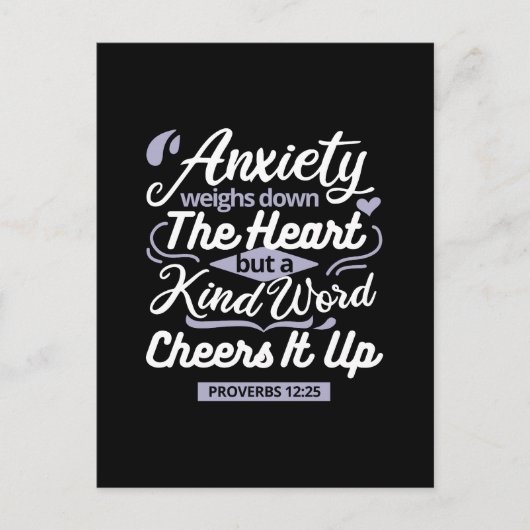 Christian Encouragement Quote – Anxiety & Kindness ポストカード (正面)