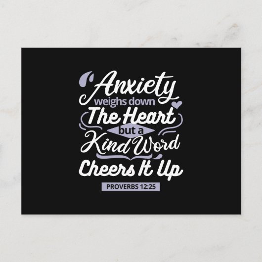 Christian Encouragement Quote – Anxiety & Kindness ポストカード (正面)