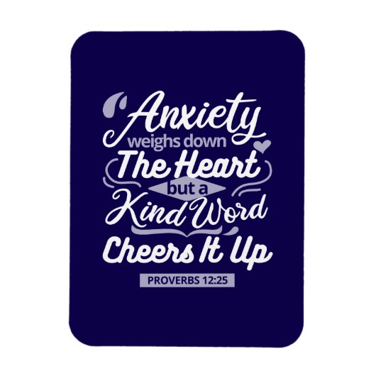 Christian Encouragement Quote – Anxiety & Kindness マグネット (縦)