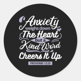 Christian Encouragement Quote – Anxiety & Kindness ラウンドシール