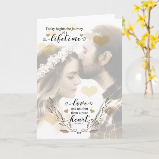 Christian Engagement Congratulations Bible Verse カード (黄色い花)