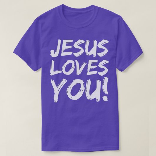 Christian Evangelism Gift for Men Jesus Loves You Tシャツ (デザイン正面)