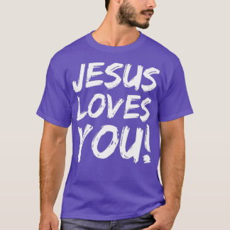 Christian Evangelism Gift for Men Jesus Loves You Tシャツ