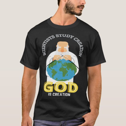 Christian Faith GOD Is Creation GOD Sewing Earth F Tシャツ (正面)