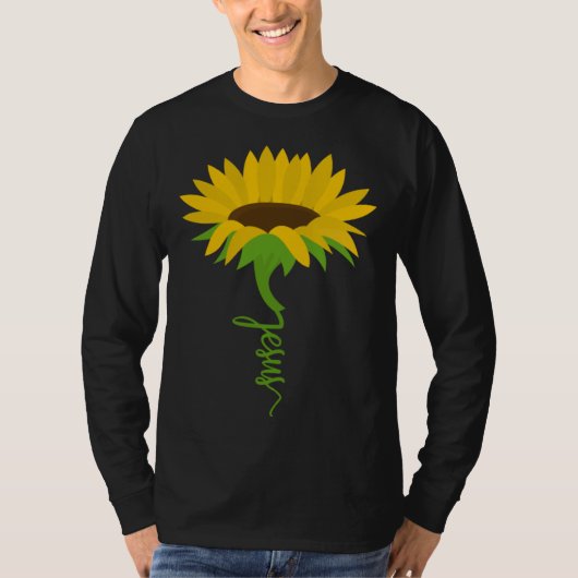 Christian Faith Jesus Flower Yellow Sunflower Evan Tシャツ (正面)