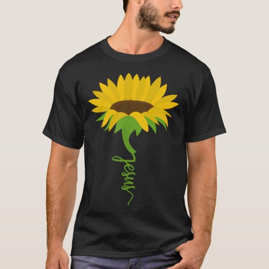 Christian Faith Jesus Flower Yellow Sunflower Evan Tシャツ (正面)