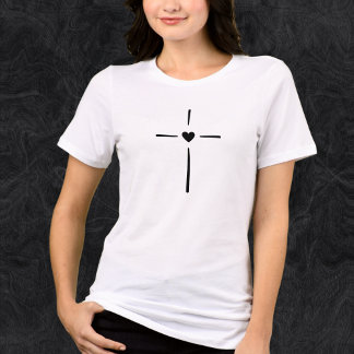 Christian Faith love heart girls T-Shirt トライブレンドTシャツ