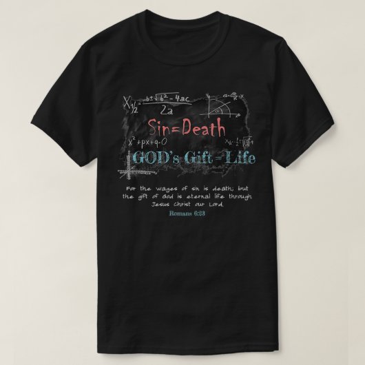 Christian Faith Math Equation Salvation Gospel Rom Tシャツ (デザイン正面)