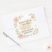 Christian Faith Quote Sticker – “When I Wake Up, I スクエアシール (封筒)