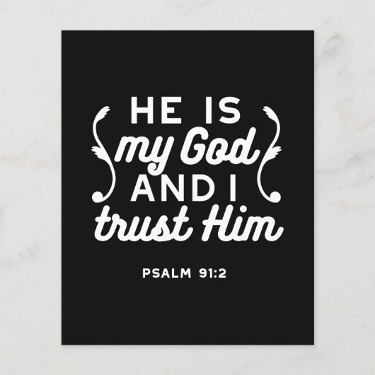 Christian Faith Quote – Trust in God Psalm 91:2 チラシ (正面)