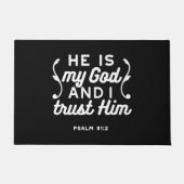 Christian Faith Quote – Trust in God Psalm 91:2 ドアマット (正面)