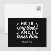 Christian Faith Quote – Trust in God Psalm 91:2 ポストカード (正面/裏面)